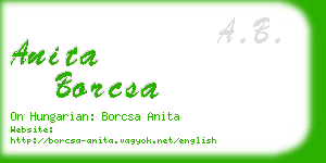 anita borcsa business card